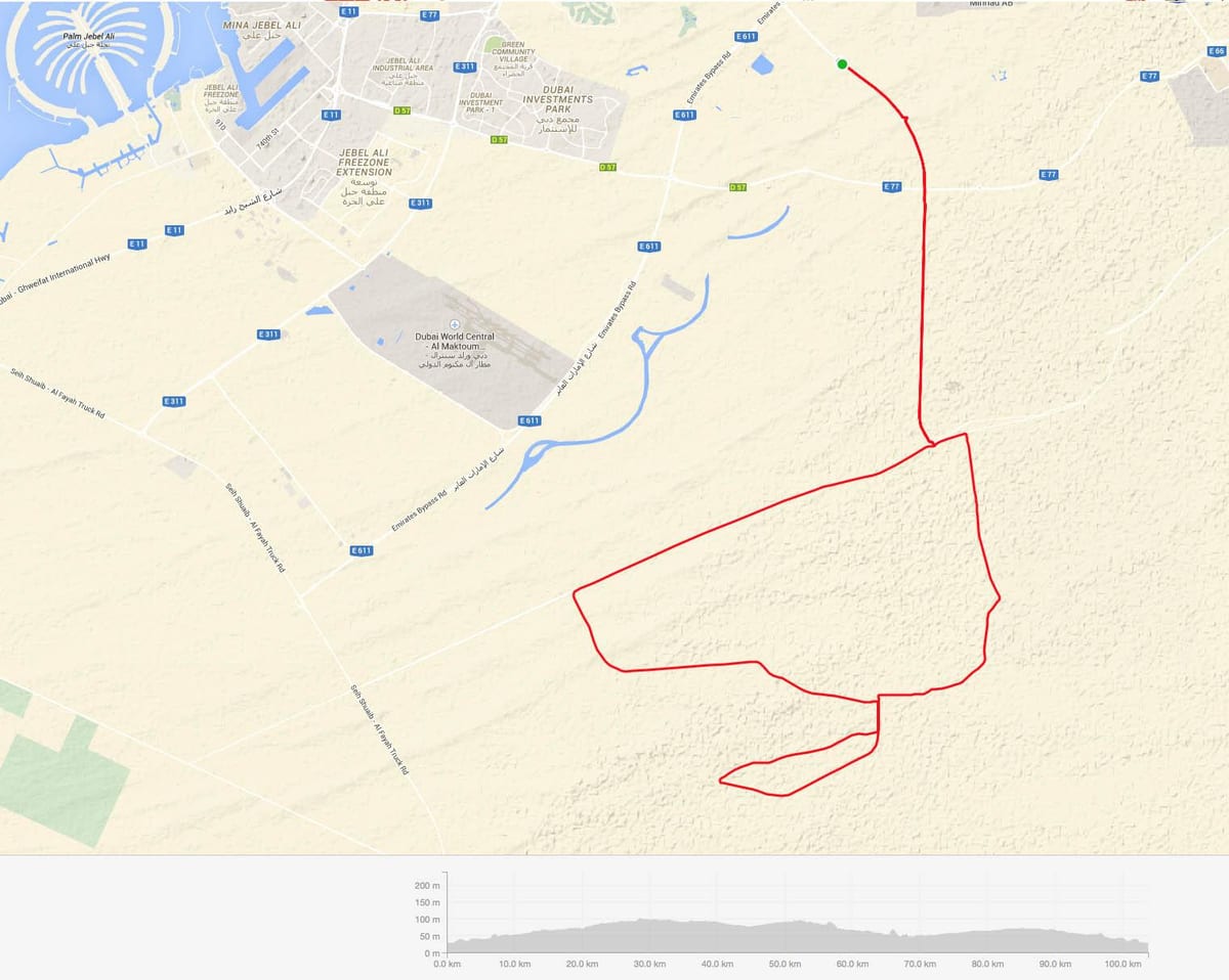 Al Qudra چرخه مسیر نقشه محل