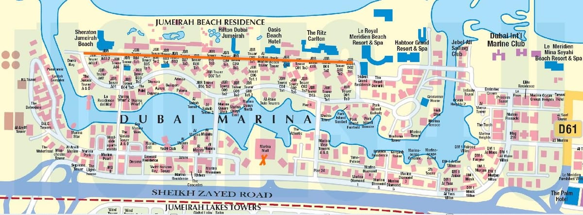 JBR نقشه دبی