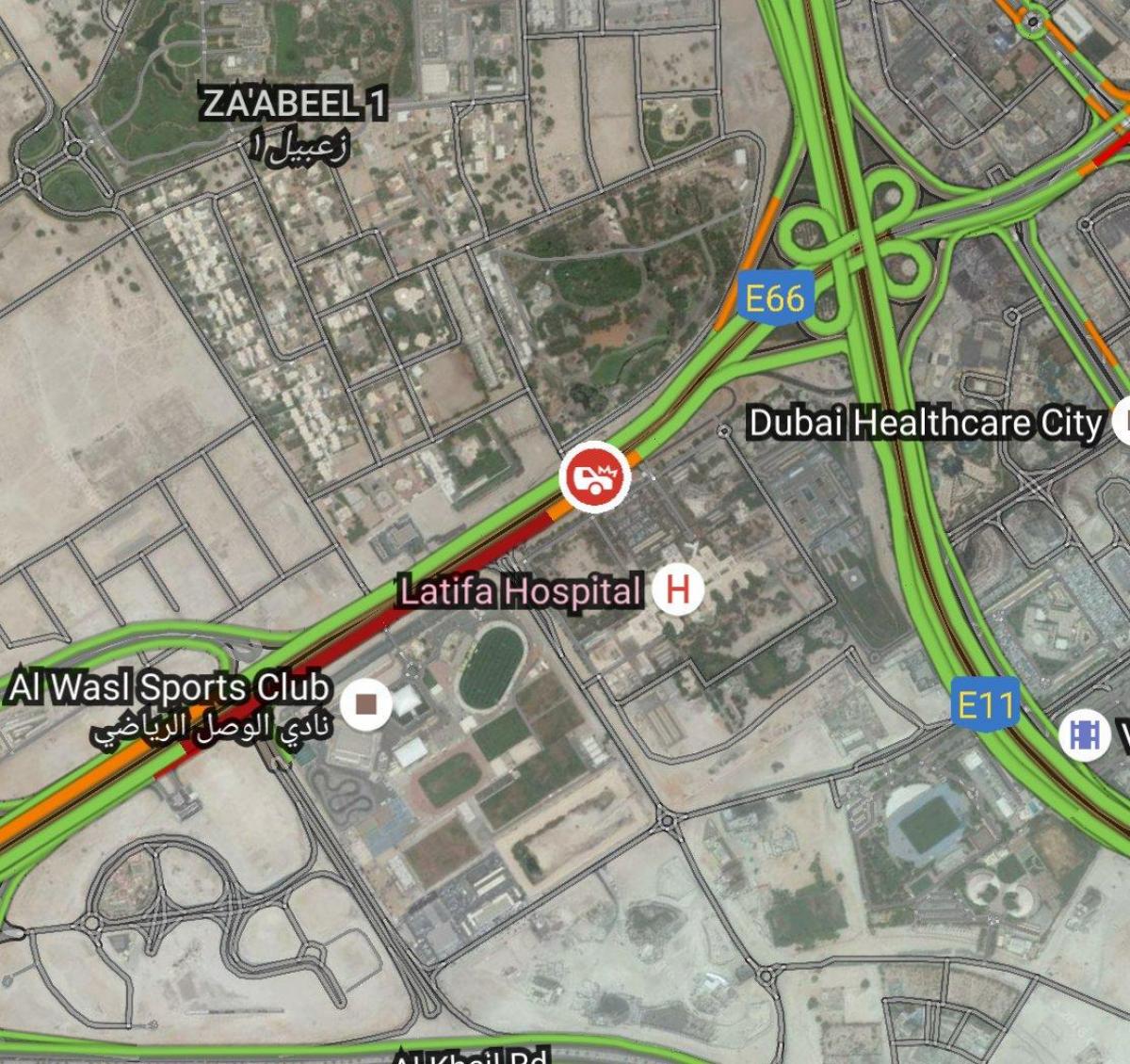 latifa بیمارستان دبی نقشه محل