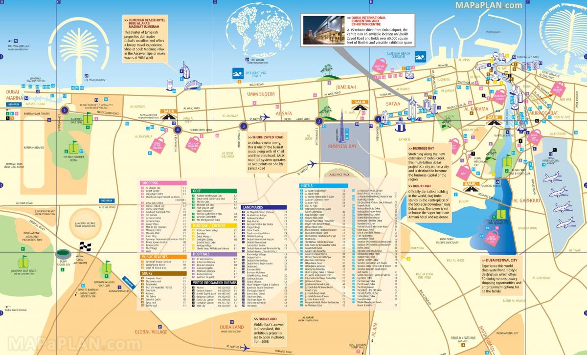 شهر بین المللی, دبی, نقشه