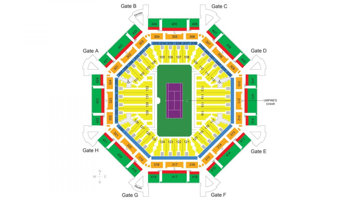 نقشه استادیوم تنیس دبی