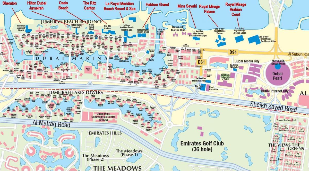 نقشه از ساحل جمیرا دبی