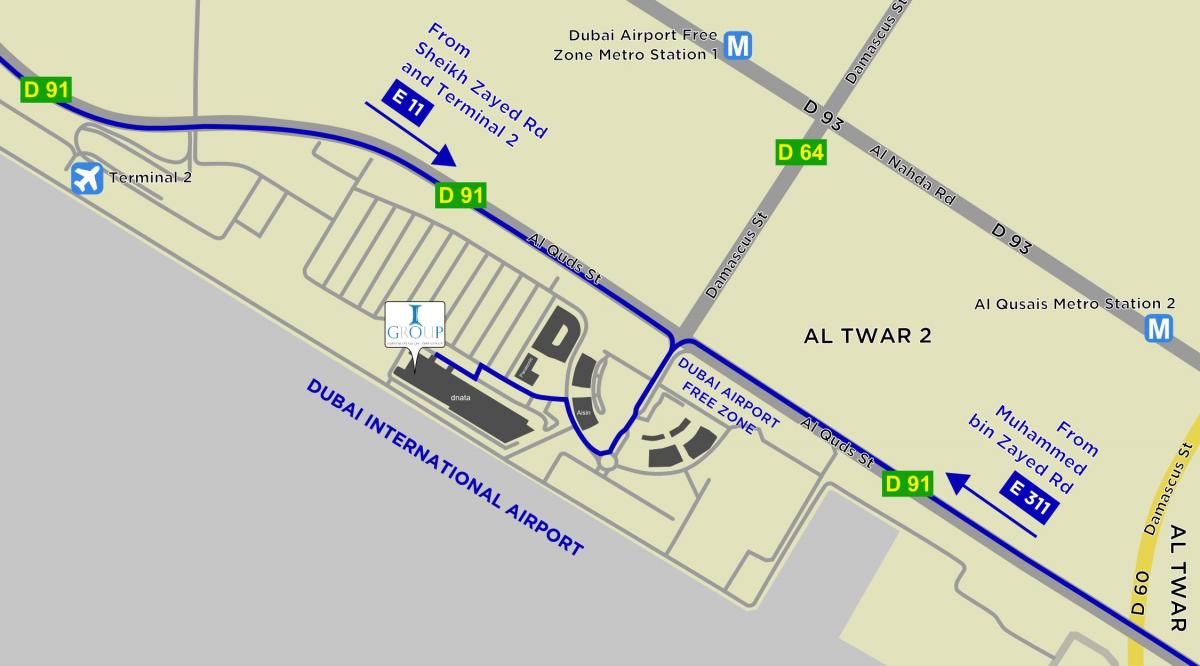 نقشه از منطقه آزاد فرودگاه دبی