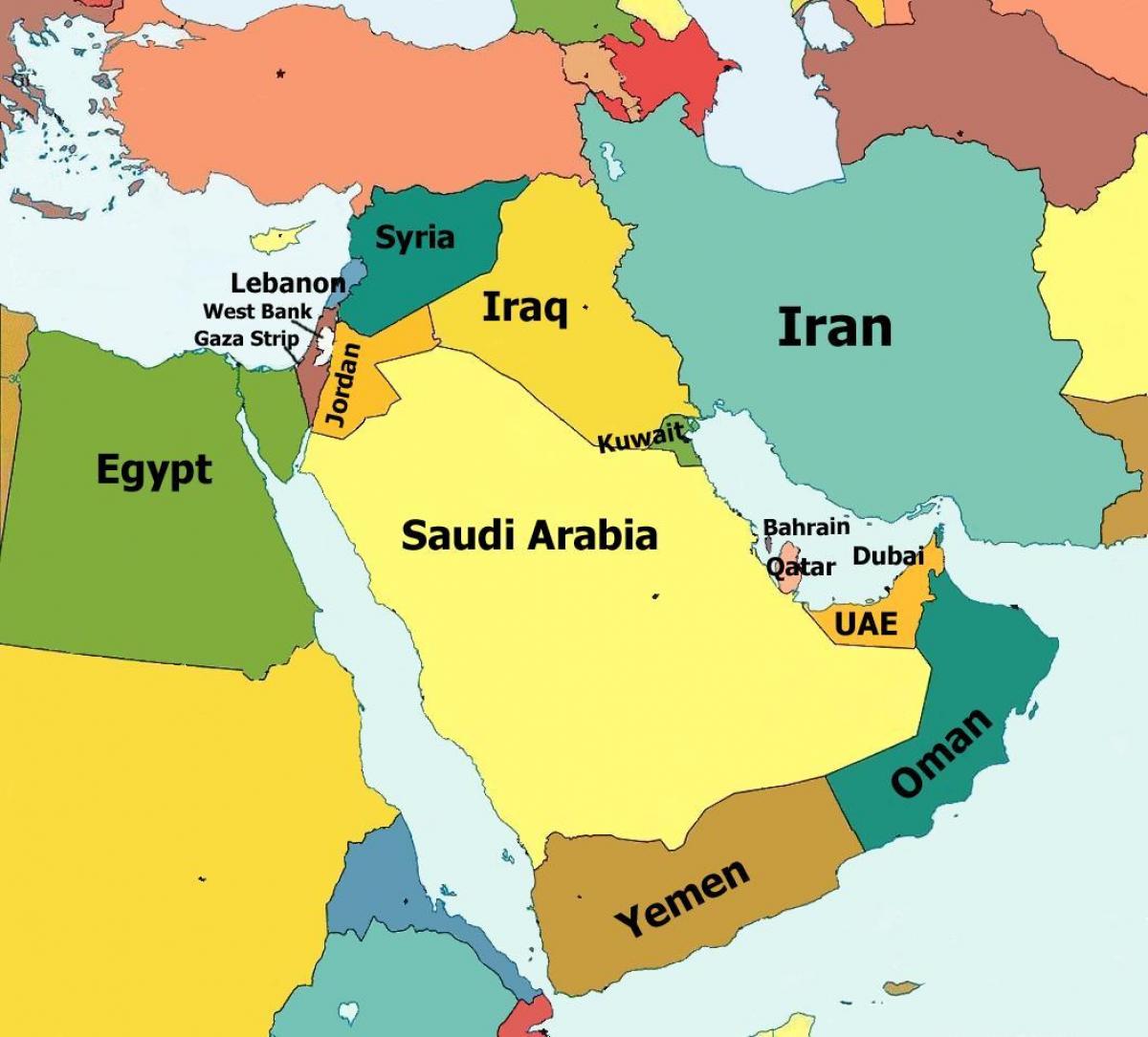 دبی نقشه خاورمیانه