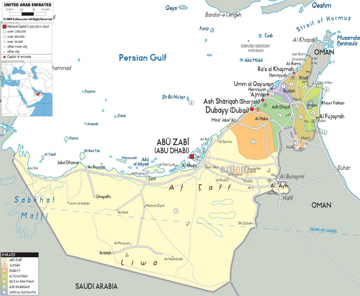 نقشه سیاسی از دبی