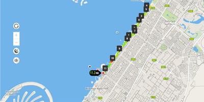 ساحل جمیرا در حال اجرا و پیگیری نقشه