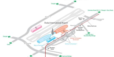 Dxb فرودگاه نقشه