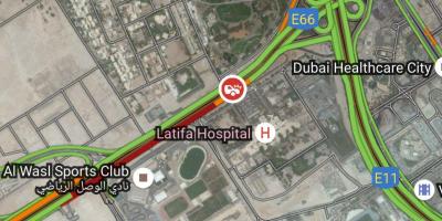 Latifa بیمارستان دبی نقشه محل